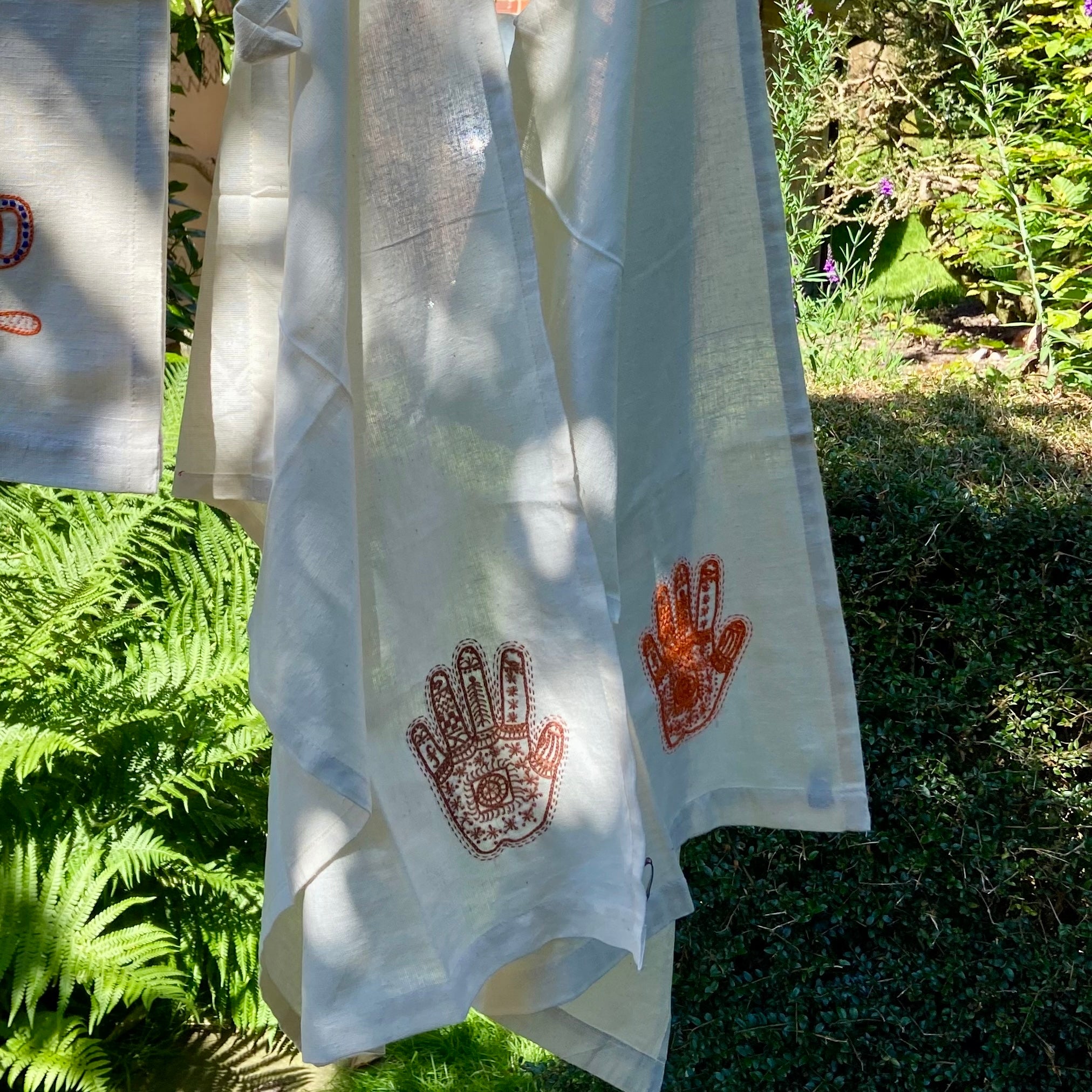 Hand Embroidered Tea Towel