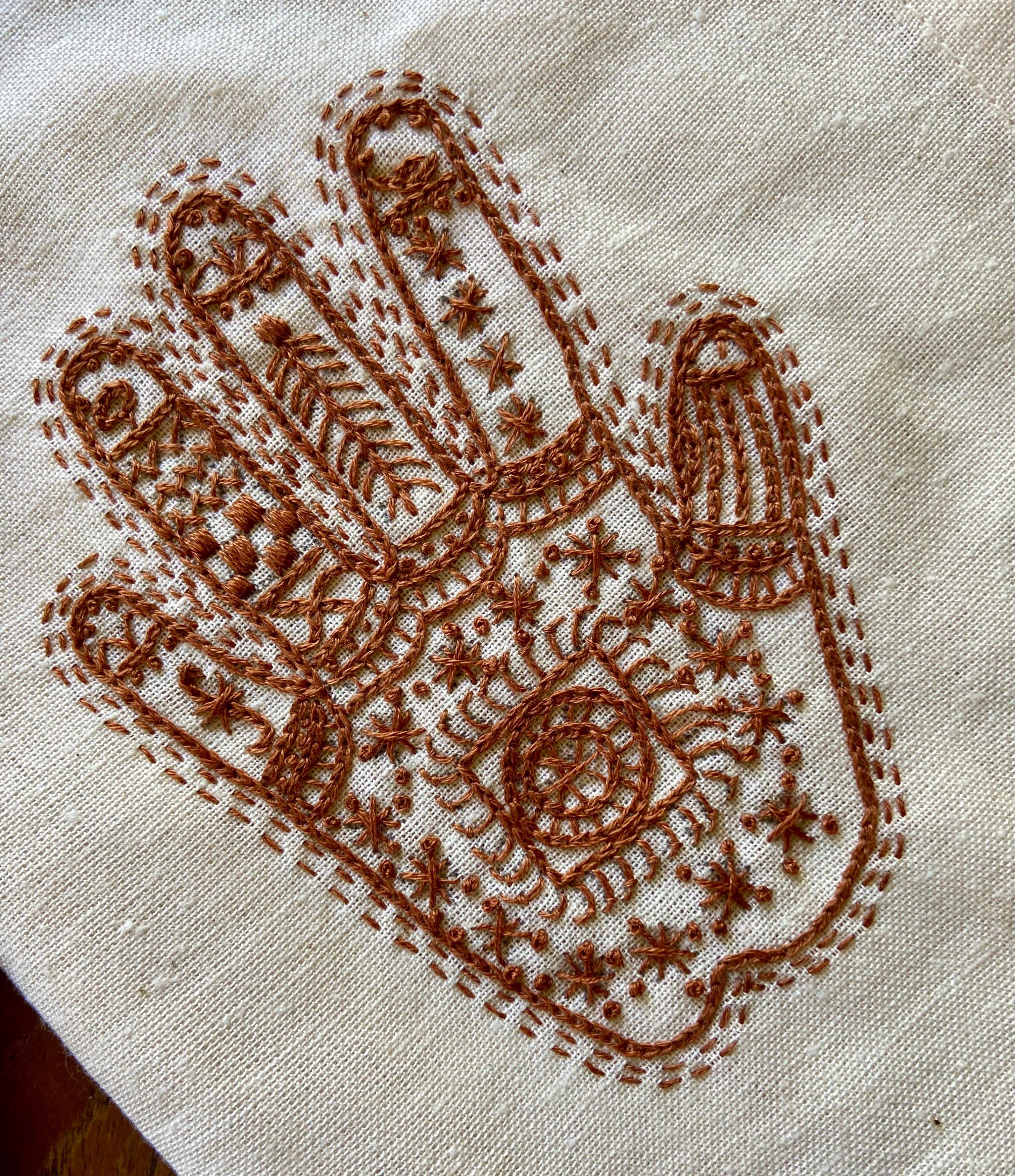 Hand Embroidered Tea Towel