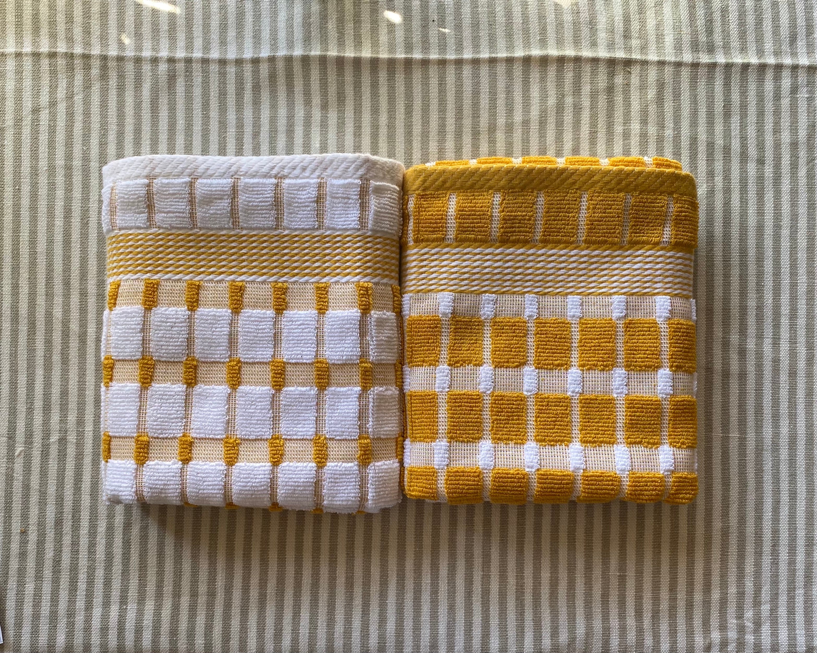 Towelling Tea Towel - Mustard Set